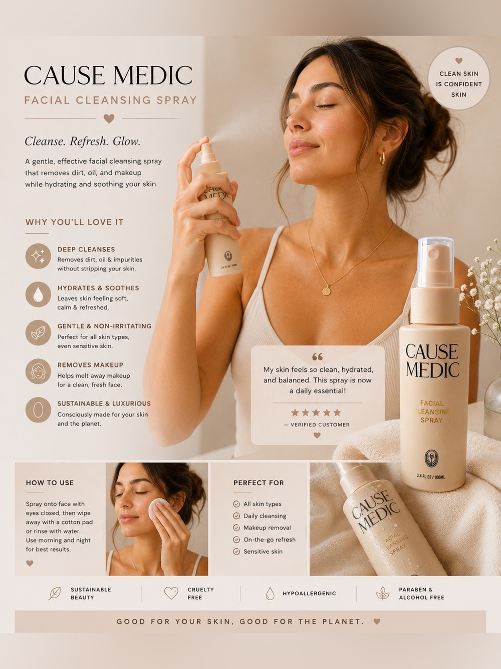Facial Cleansing Spray — Hydrating Makeup Remover